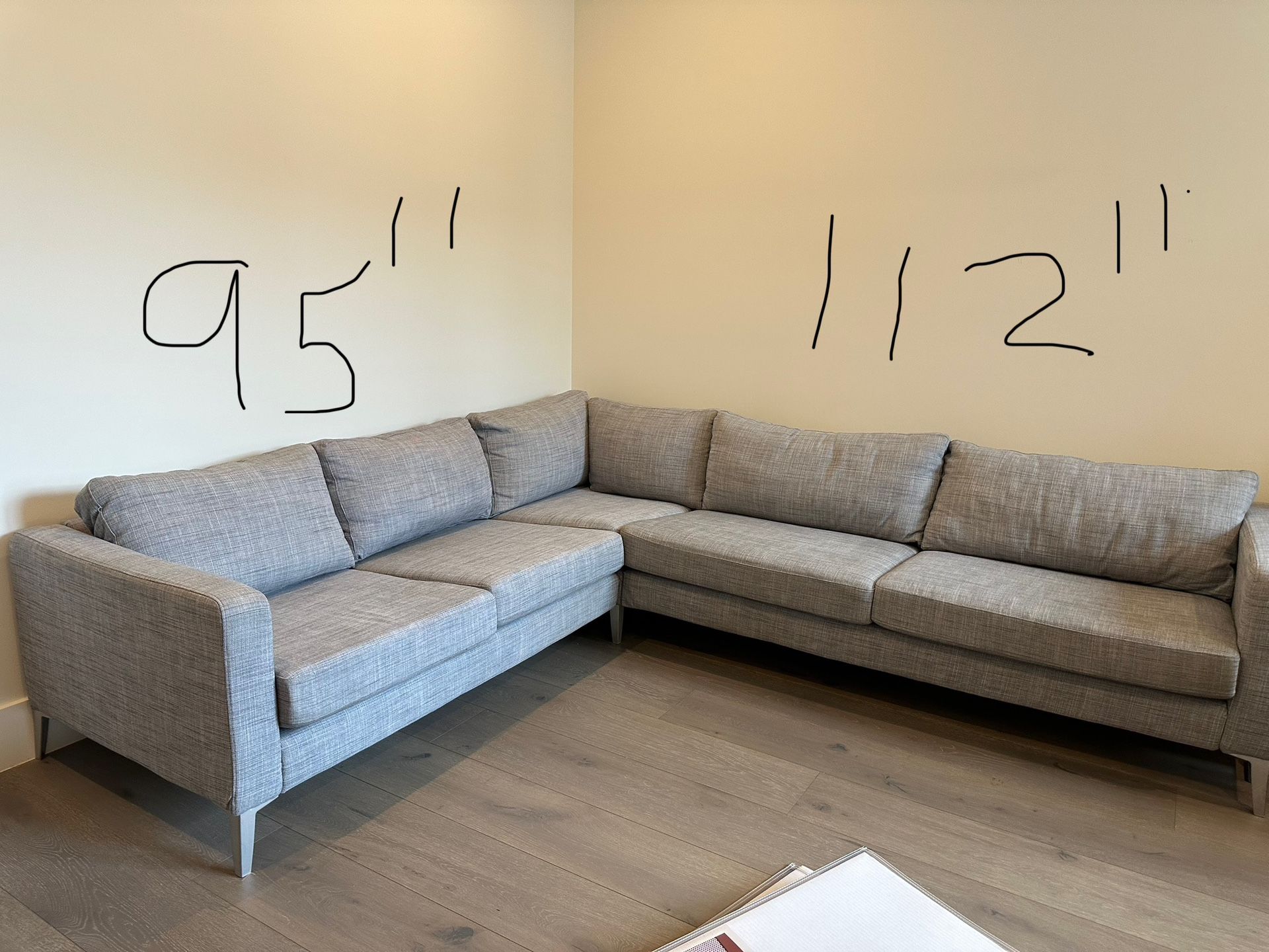 Ikea Karlstad Corner sectional sofa Gray 3 Pc