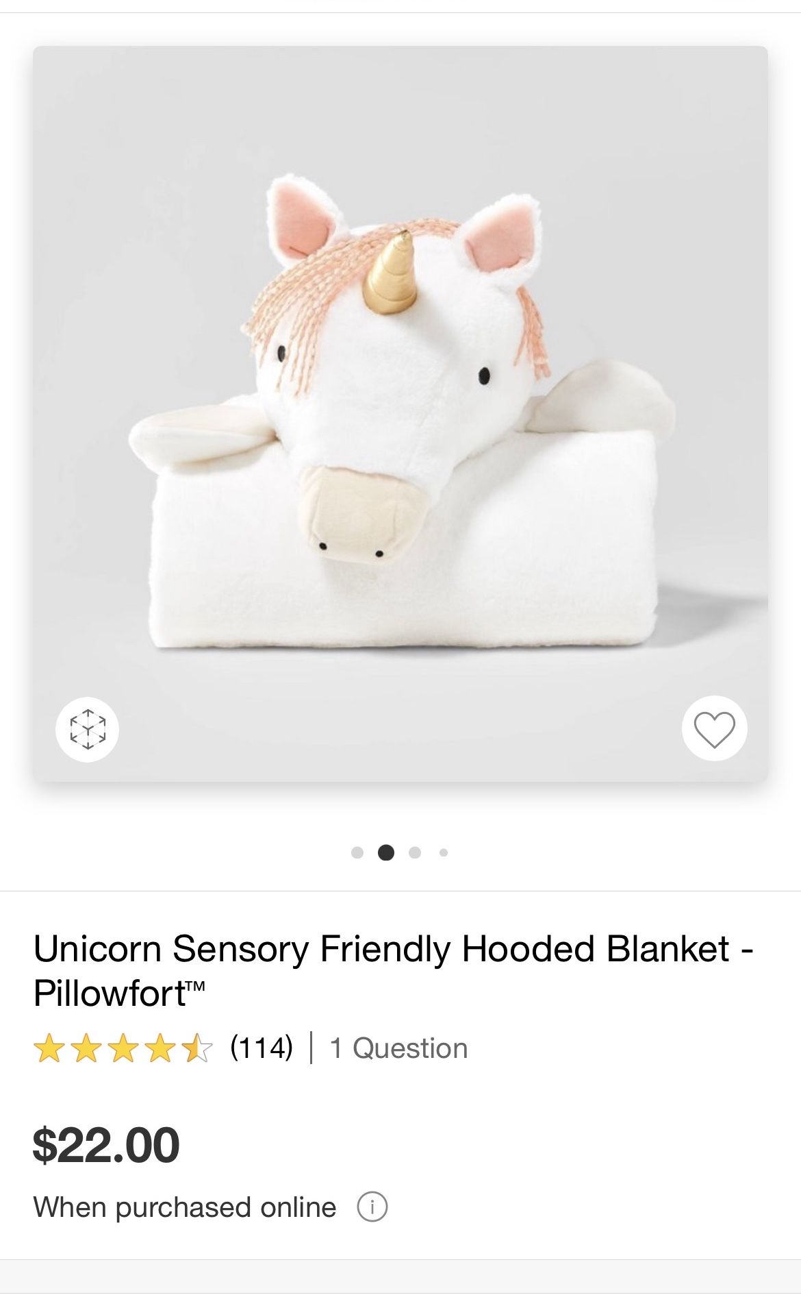 New Unicorn Sensory Friendly Hooded Blanket Pillowfortm for
