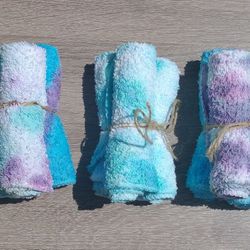 Tie Dye Washcloths Set Of 3 Mixed Hand Dyed By Me