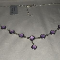 Brazilian Amethyst & Silver Necklace