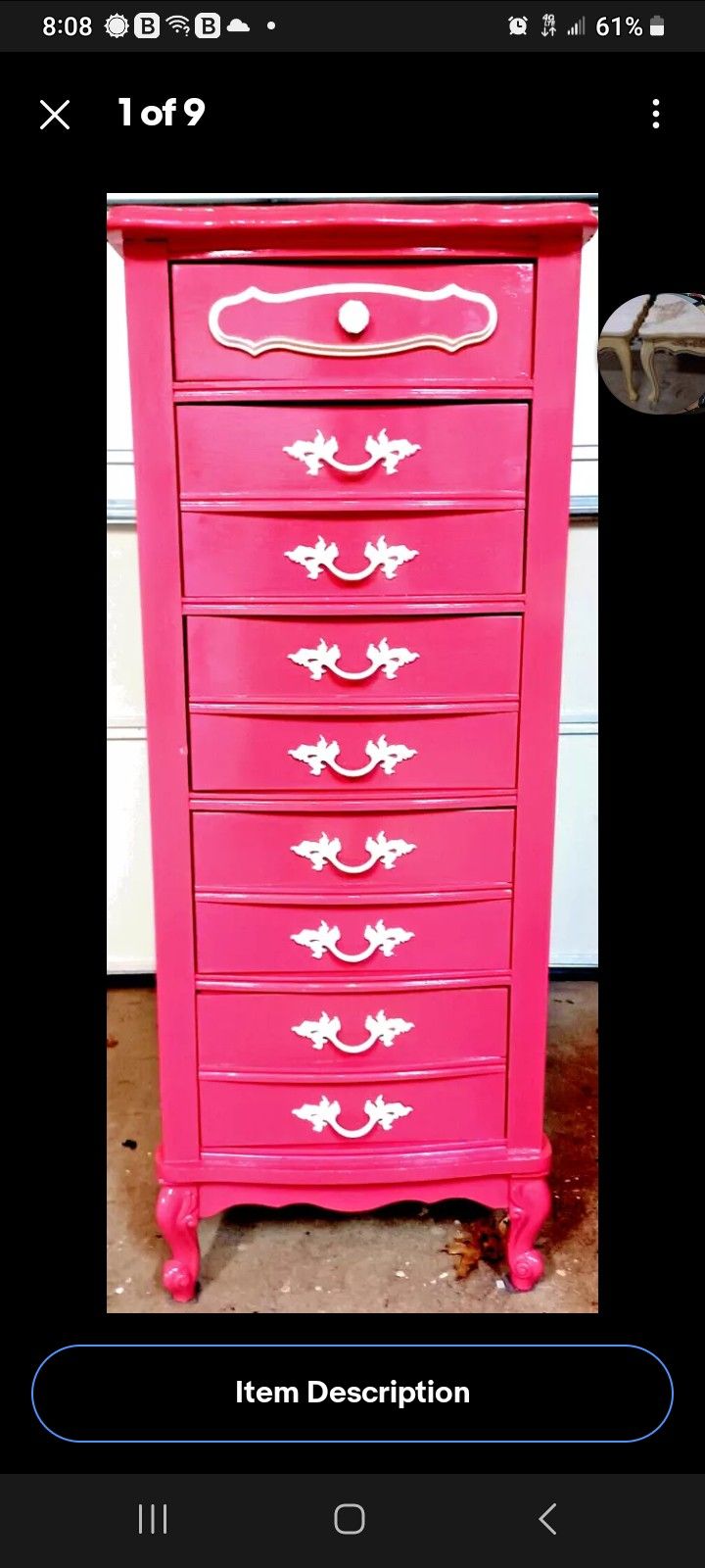 Vintage Pink French Provincial Lingerie Chest