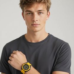 Armitron Unisex Yellow Digital Sport Watch 40/8489BYLWM Men’s  Alarm Instalite