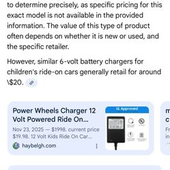 Battery Charger For Kids Power Wheels