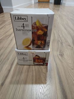 Libbey rocks glasses and cooler glasses (4 glasses each.