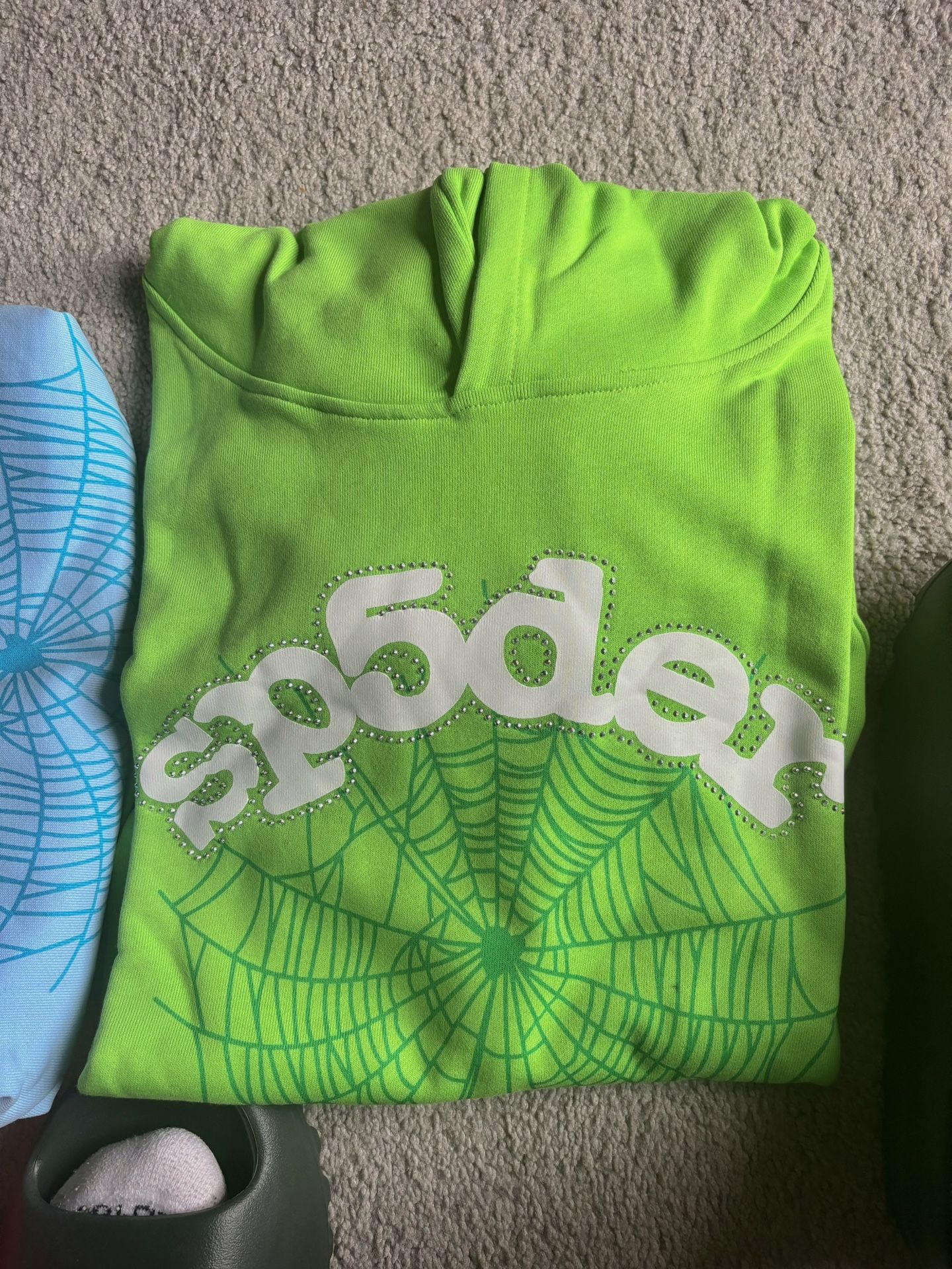 (SEND BEST OFFER!) SP5DER WEB HOODIE SLIME GREEN