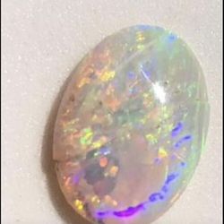 Beautiful 2 Carat Australian Opal 9x12mm Gemstone Loose (has Cracks)