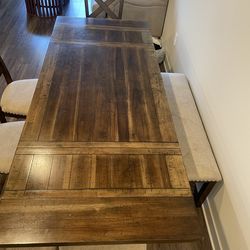 Moriville Dining Table and 4 Chairs and Bench