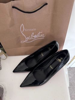 Christian Louboutin Black Patent Heels Size 38 Red Bottoms