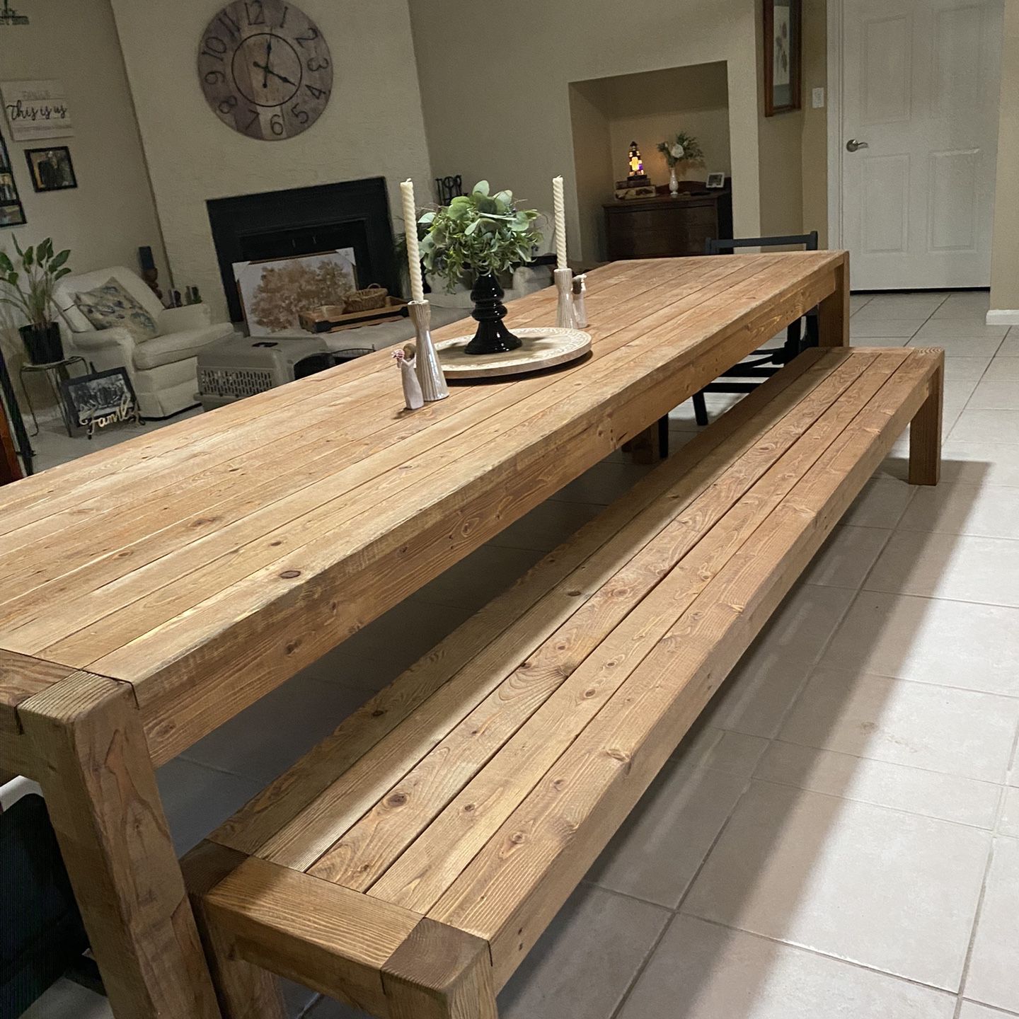 Multiple Sizes Available - Rustic INDOOR / OUTDOOR Farmhouse Dining Table w/Optional Benches