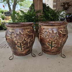 Brown  Hummingbird Clay Pots, Planters, Plants. Pottery,  Talavera $65 cada una
