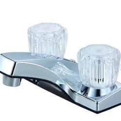 4 in. Centerset Non-Metallic 2-Handle Bathroom Faucet in Chrome