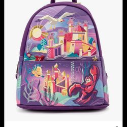 Loungefly Disney Little Mermaid Ariel Castle Womens Double Strap Backpack 