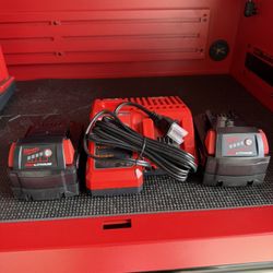 Milwaukee Charger And Batteries 