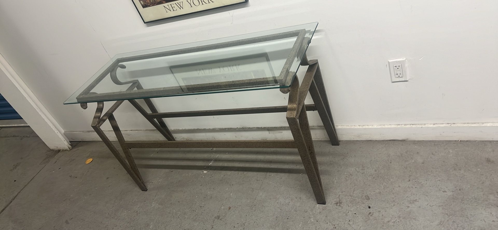47”wx18”dx29”h Glass, Good Condition Side Table