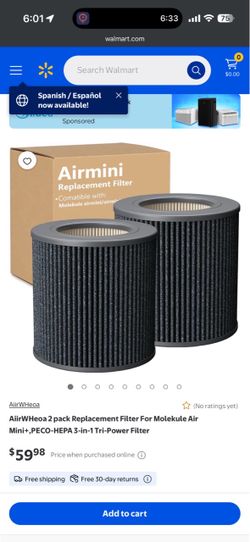 Molekule Air Mini Replacement Filter 2-Pack