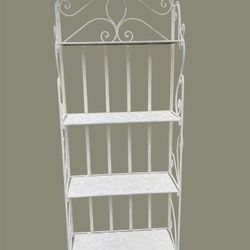 Wrought Iron 4 Tier Outdoor Bakers Rack