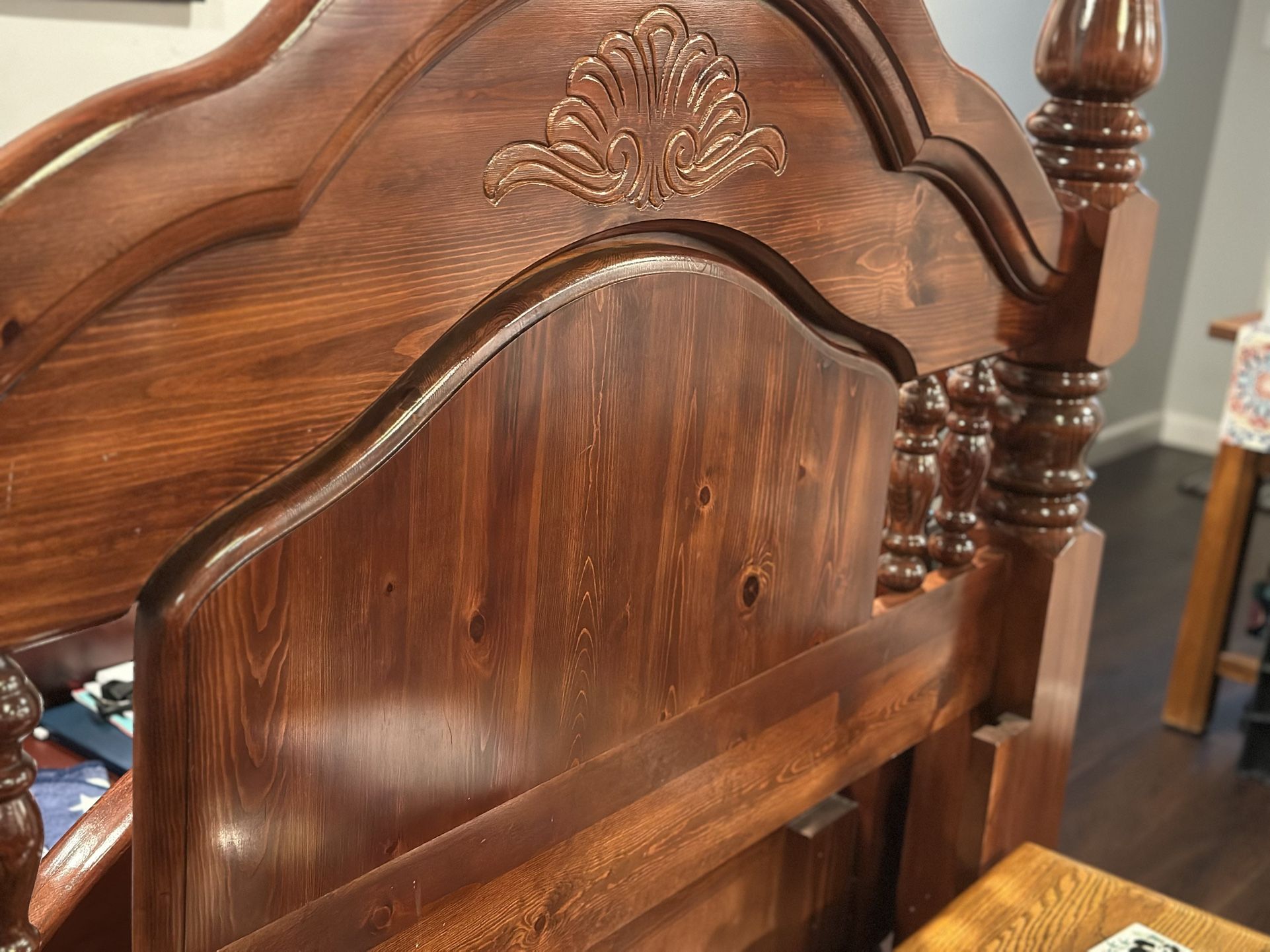 Solid Wood Queen Bed Frame And Box Spring