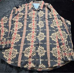 Men 2XL Wrangler Premium Southwestern Aztec Print Pearl Snap Western Shirt