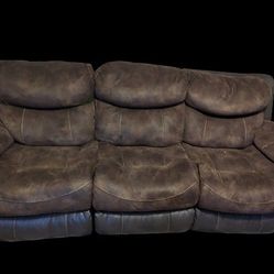 Old Brown Recliner Couch