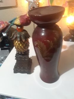Home Decor Parrot & Candle holder $15.00 cash only ( Serious Buyers only)