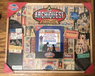 NEW Archiquest Pharoahs Kings Czars Dragons and Arches building block set real wood blocks 218 pieces hand cut