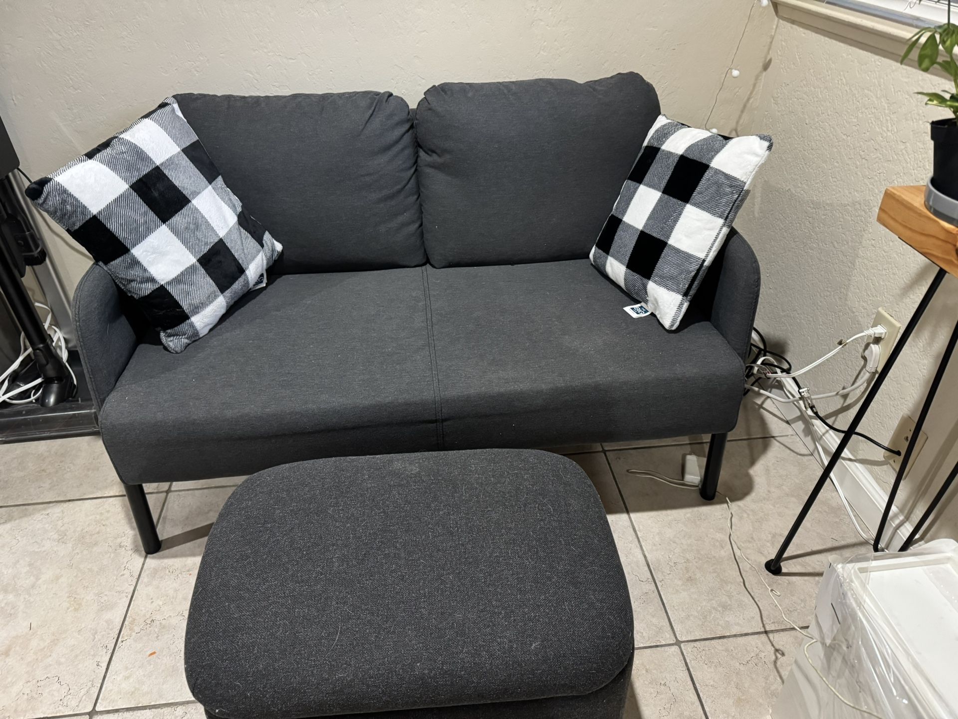 Like New Ikea Love Seat And Storage Ottoman