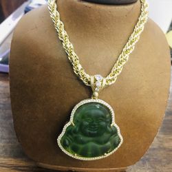 10KT Men’s Twisted Gold Chain With Budha Charm