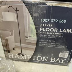 Hampton bay carver 58" floor lamp in satin black