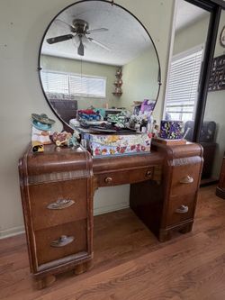 Antique Art Deco Waterfall Vanity