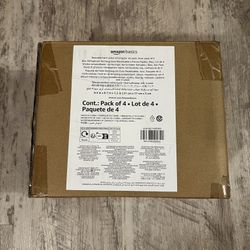 **BRAND NEW** Set of 4 Amazon Basics Reusable Hard Sided Rectangular Ice Pack, Size Medium, Color Blue, Dimension 8.3" X 6.7" X 1.2"