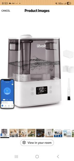 LEVOIT Humidifiers for Bedroom Large Room Home, (6L) Cool Mist Top Fill Essential Oil Diffuser for Baby & Plants, Smart App & Voice Control