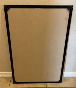 Framed Cork Board; 24” (L) x 36” (H) x 1/2” (W)