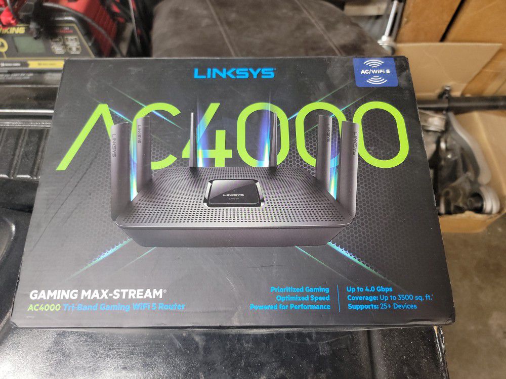 Linksys AC4000 Gaming Max Stream Tri Band Wifi 5 Router
