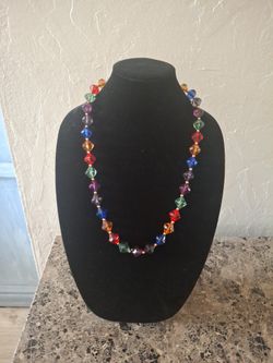 Vintage  Colorful Jeweled Necklace 