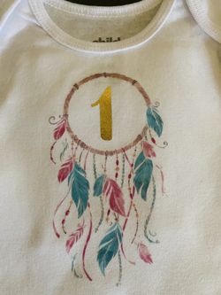 Dream catcher birthday onesie size 12 months