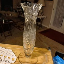 Noritake "Hampton Hall" Full Lead Crystal Bud Vase 9* Fan Cut ~ West Germany


