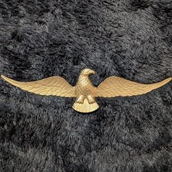 Vintage Mid-Century Brass American Bald Eagle Wall Plaque – 16" Wingspan