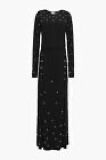 Maxi A-Line Dress Size XL Black Embellished Belted