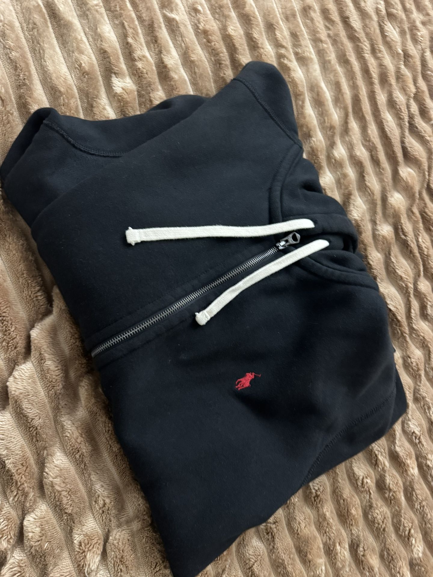 fleece zip up polo ralph lauren black