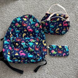Abshoo Navy Dinosaur Backpack with Lunchbox