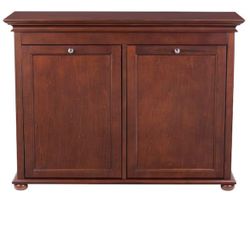 Home Decorators Collection Hampton Harbor 35 in. Double Tilt-Out Hamper in Sequoia