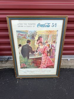 1970s AFTER THE TEATHRE COCA-COLA COKE AD PRINT VINTAGE POSTER