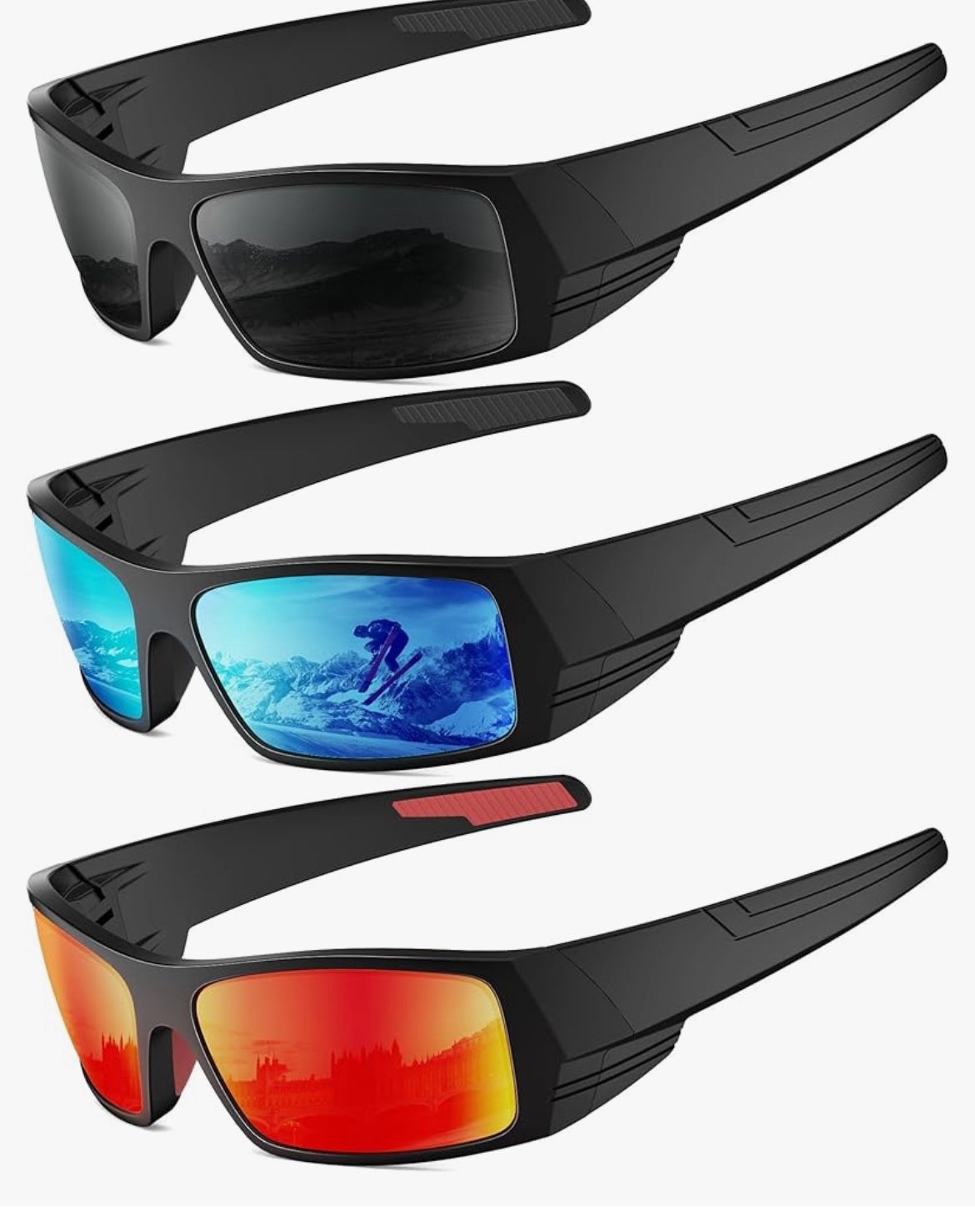 Brand: QALLY Sports Sunglasses-Men Polarized Mens-Sunglasses: Wrap Around Sun Glasses for Cycling Fishing with UV400 Protection. Brand new. Never been
