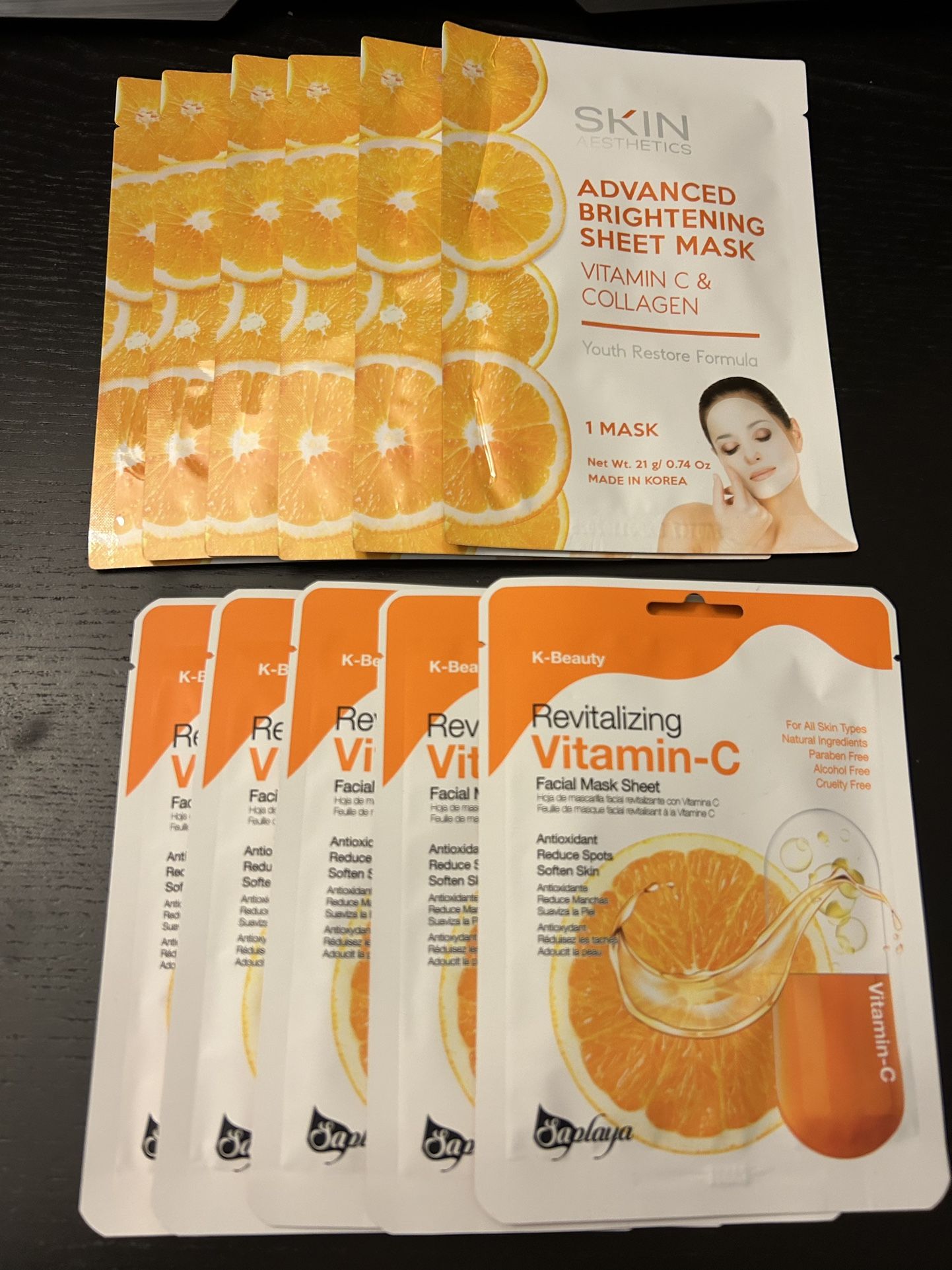 Orange Scented Face Sheet Masks  (Pack Of 9)