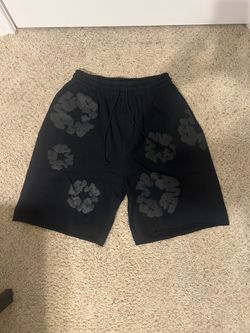 Black denim tear shorts
