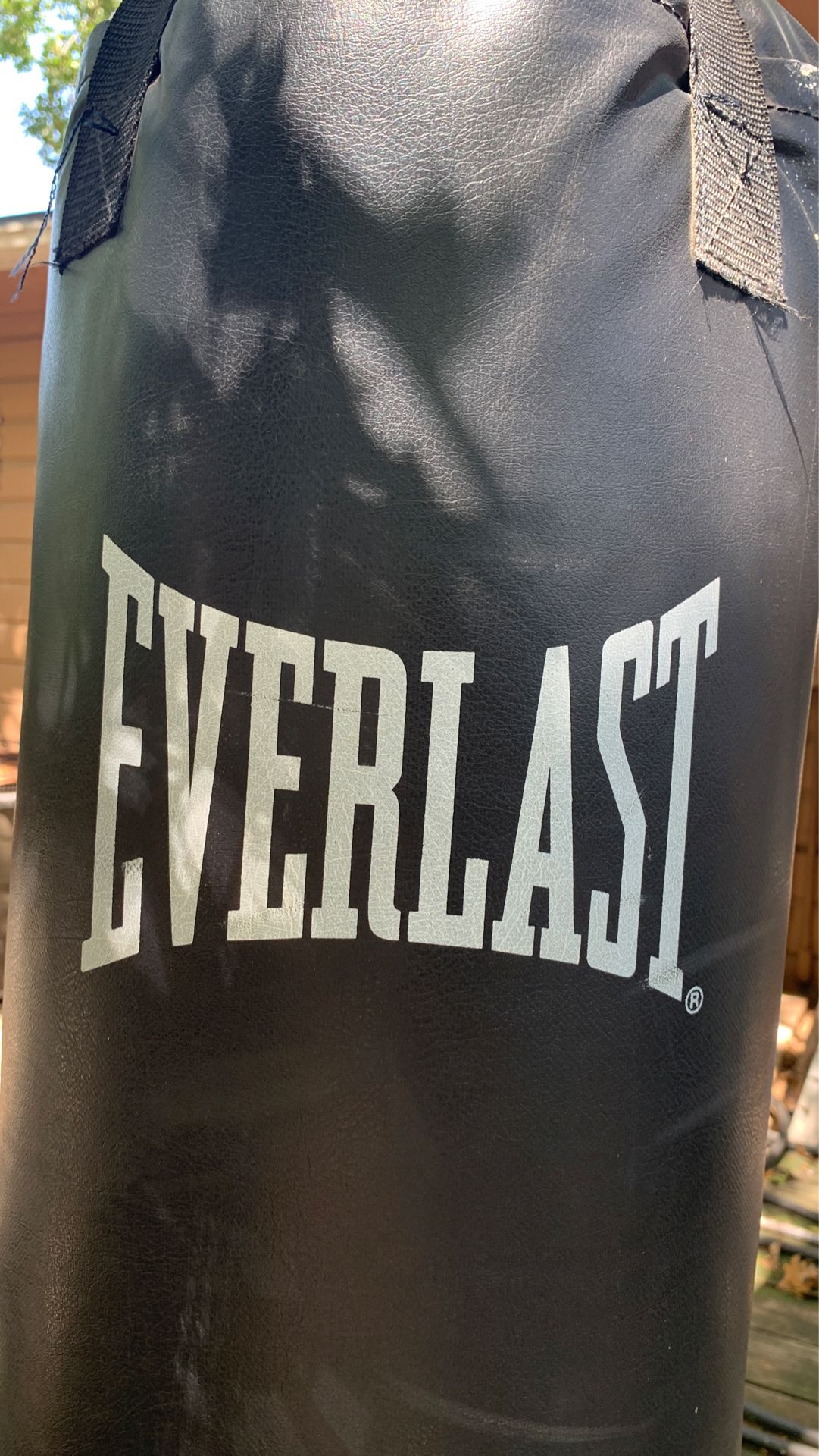 Everlast Ta:40 with stand (which must be anchored). 40 pound punching bag heavy bag speed bag boxing bag