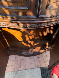 Dark Wood Dresser with Carved Detail