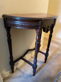 Vintage Crescent Shape Wood Table