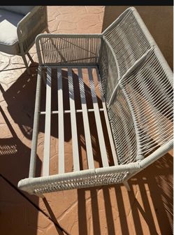 Outdoor Wicker Loveseat Bench No Cushion