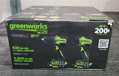 Greenworks CK521 Pro PowerAll 24V 530lbs Drill/Driver & 2,200lbs Impact Driver